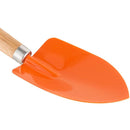 Palita Ancha De Acero Naranjo Con Mango De Madera