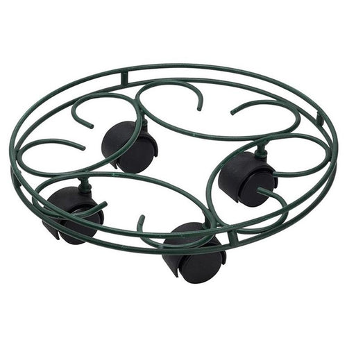 Portamacetero Circular Metalico Con Ruedas P/Macetas 31 Cm