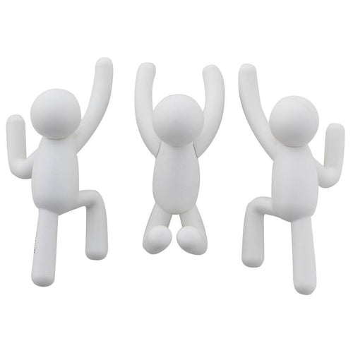 Set De 3 Ganchos Buddy Plastico Blanco