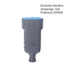 Enchufe Hembra Volante 2P+T 10 A Negro