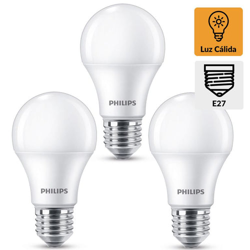 Ampolleta led 10.5 W E27 900 lm Luz Calida.