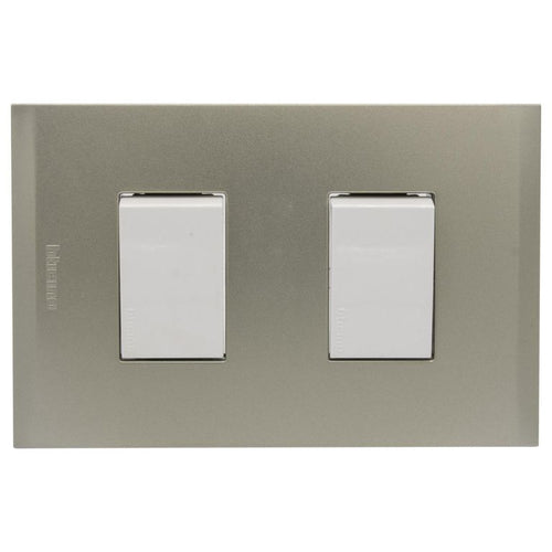Interruptor doble + 1 placa 10 A Nobile Perla