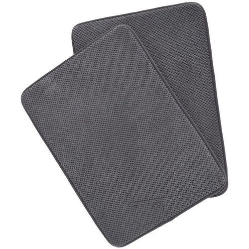 Set 2 Pisos Baño Espuma De S 43X60 Cm Poliester Gris