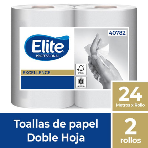 Toalla De Elite Professional Doble Hoja 2 Rollos 24 M