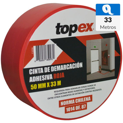 Cinta demarcatoria roja 50 mm x 33 m