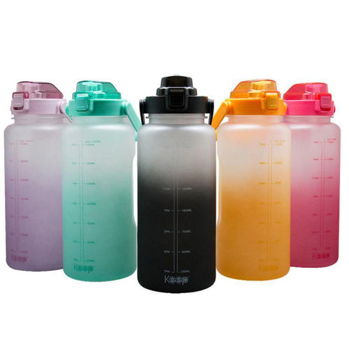 Botella de agua con medidas y horario 2l color surtido