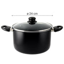 Olla de Aluminio 24 cm 6,3 Lts Negro