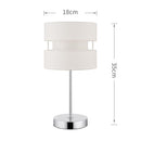 Lampara Mesa Tela Blanco 18x35 cm