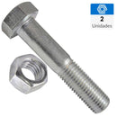 Perno hexagonal ac. inoxidable unc c/tuerca 1/4 x 2 2 unid
