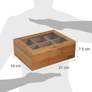 Caja Para Te Bambu Rectangular 16X21 Cm Cafe