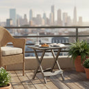 Mesa Plegable Cuadrada Polipropileno 44X38X50 Cm Taupe