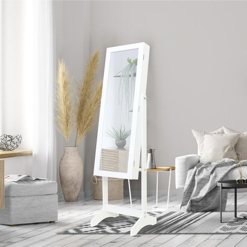 Espejo Joyero Organizador Rectangular 150X41 Cm Blanco