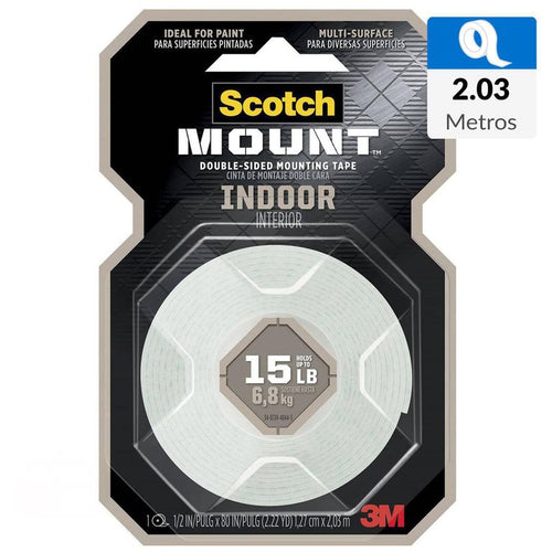 Cinta Doble Faz Scotch-Mount De Interiores 12.7 Mm X 2.03 M