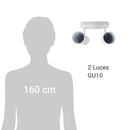Barra 2 Luces Gu10 Arsis Blanc