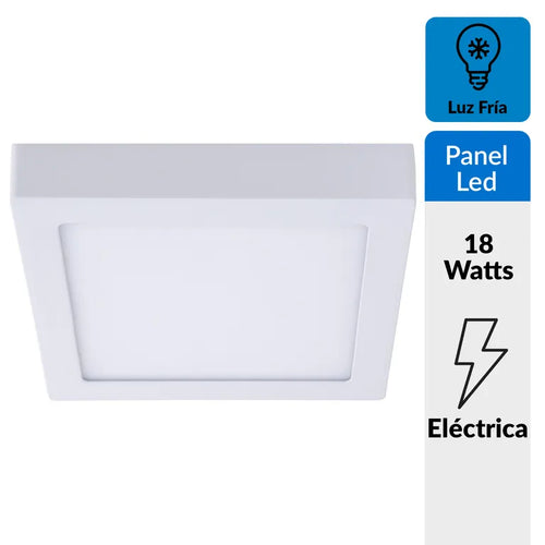 Panel LED cuadrado 22,5 cm 18 W luz fria