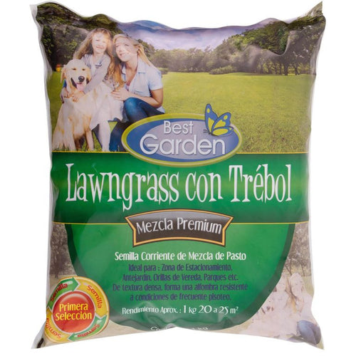 Semilla de Pasto Lawn Grass con Trebol 1 kg Bolsa