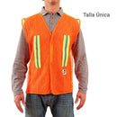 Chaleco De Malla Naranjo, Cintas Reflectantes Talla Unica