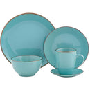 Juego de Loza 30 Piezas Ceramica Solido Turquesa