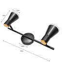 Barra Led Pipa 2 Luces Metal Negro