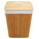 Canasto Para Ropa Rectangular Bambu 30X60X40 Cm 80 L Natural
