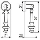 Manilla Pendulo 67 Mm Cuero Viejo