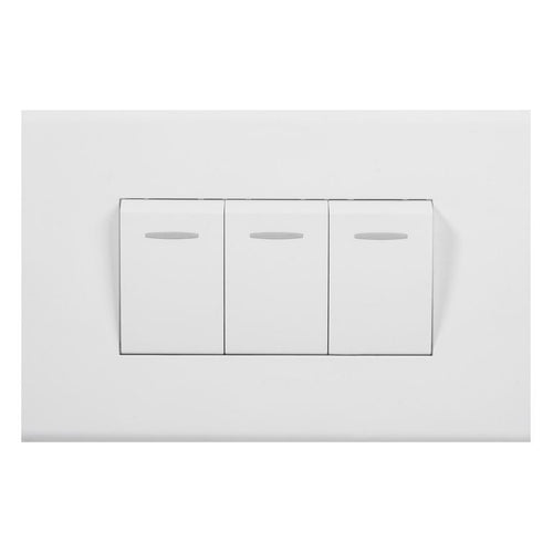 Interruptor triple 9/32 10 A Clio Blanco