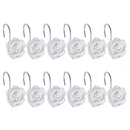 Set de ganchos para cortina de bano 12 unidades blanco