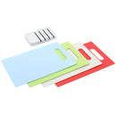 Set 4 Tablas de Cortar de Plastico 18.3x28 cm Azul/verde/gris/rojo