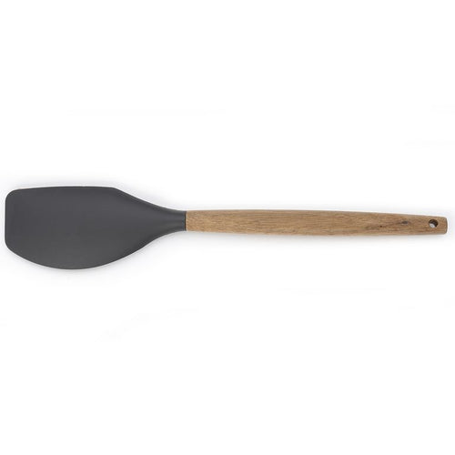 Espatula Silicona Gris Mango Madera