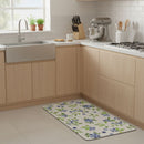 Limpiapies Floreado 45X75 Cm Pvc Gris/Azul/Verde