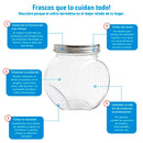 Frasco Redondo con Tapa Silver Vidrio 660 ml