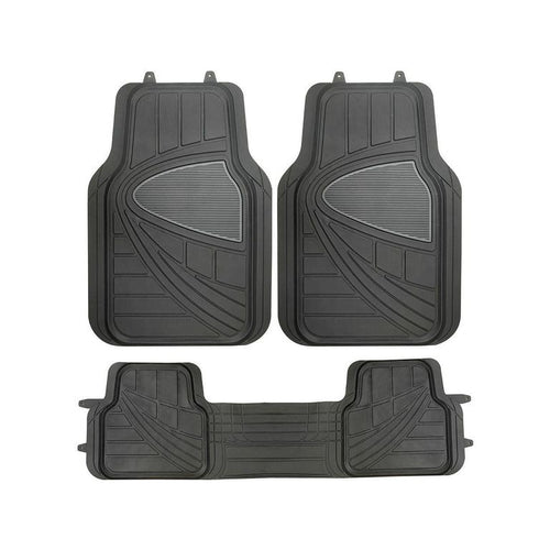 Set de Cubrepisos Antideslizante Universal Negro/gris 3 Piezas