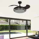 Ventilador De Techo Negro Con Aspas Retractiles Y Luz Led Regulable
