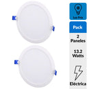 Pack 2 Panel Led Empotrado Circular Blanco 12W Luz Fria