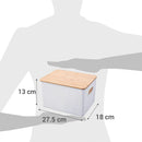 Caja Plastica Con Tapa Bambu 18X13X27.5 Cm 6 L Blanco