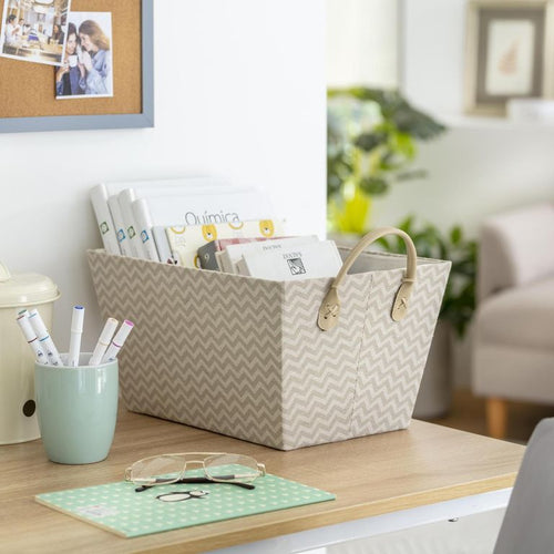 Caja de tela zigzag 37x20x27 cm