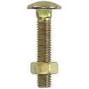 Perno coche con tuerca 1/4 x 2 zincado amarillo 4unid