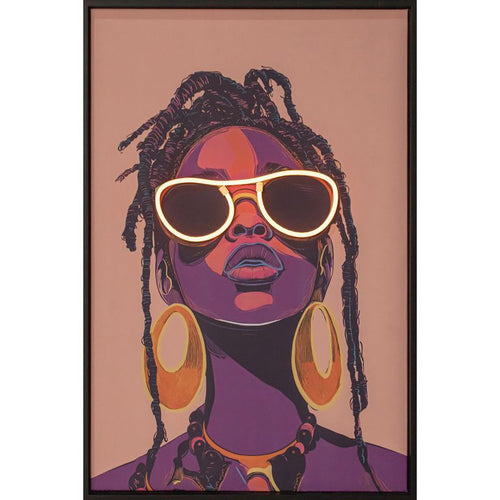 Cuadro Decorativo Neon Lady 40X55 Cm