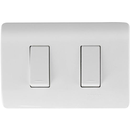 Interruptor doble 9/15 16 A Genesis Blanco.
