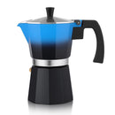 Cafetera Moka 6 Tazas 300 ml Aluminio Azul/negro