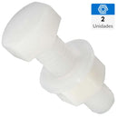 Perno hexagonal de nylon con tuerca y golilla M4 x 15 mm 2 unid