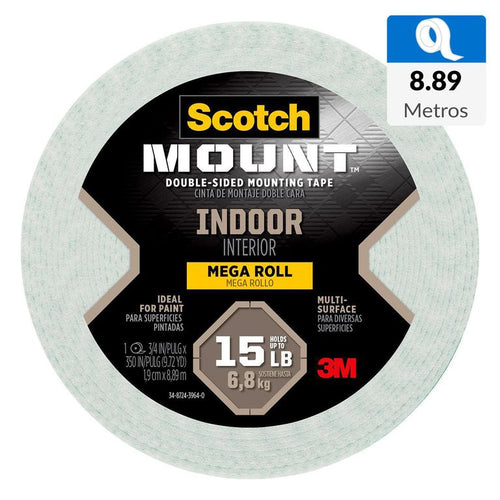Cinta Doble Faz Scotch-Mount Interiores 19 Mm X 8.9 Mts
