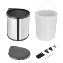 Basurero Colgante 14 Litros Metal Plateado