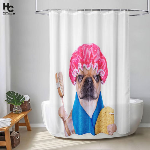 Cortina Bano Tela Pug 178x180 cm