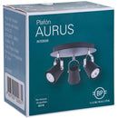 Barra Led Aurus 3 Luces Metal Negro
