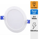 Panel Led Empotrado Circular Blanco 6W Luz Calida.