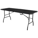 Mesa Plegable Rectangular Acero 70X74X180 Cm Negro
