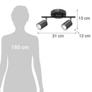 Barra Led Aluminio Negro
