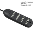 Alargador 4 Toma(S) 1.5 M Negro