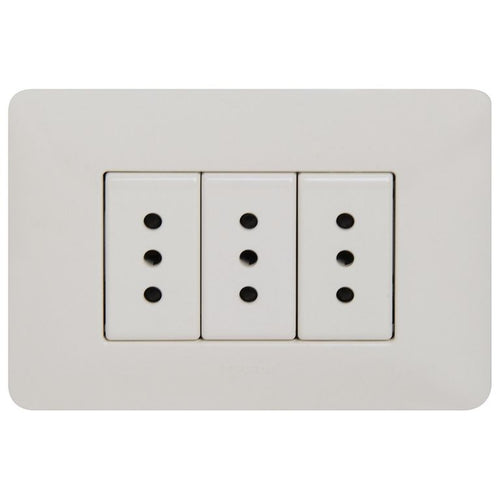 Tomacorriente Triple Armado 10A Blanco